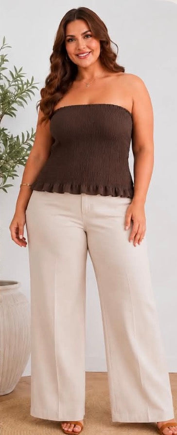 Coco Shirred Strapless Top
