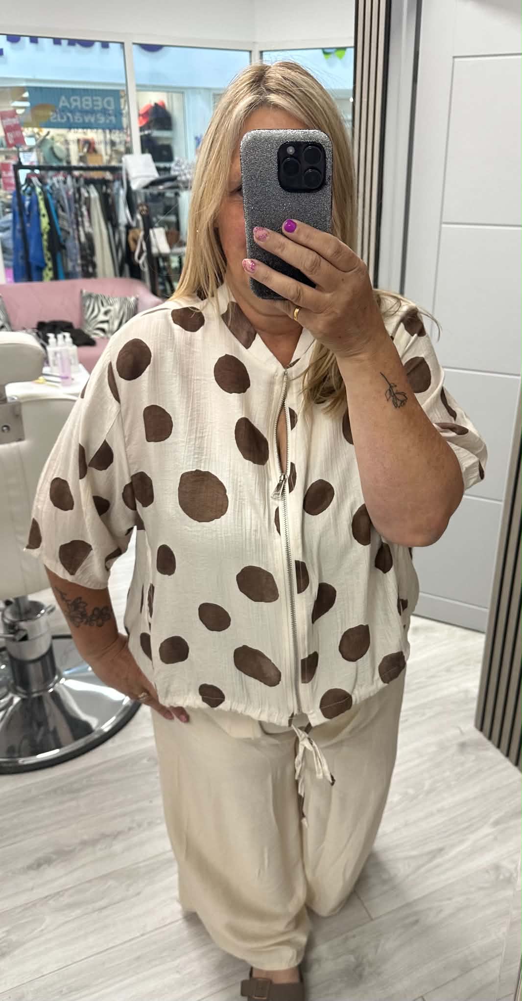 Lexi Spot Jacket Cream