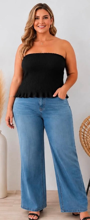 Coco Shirred Strapless Top