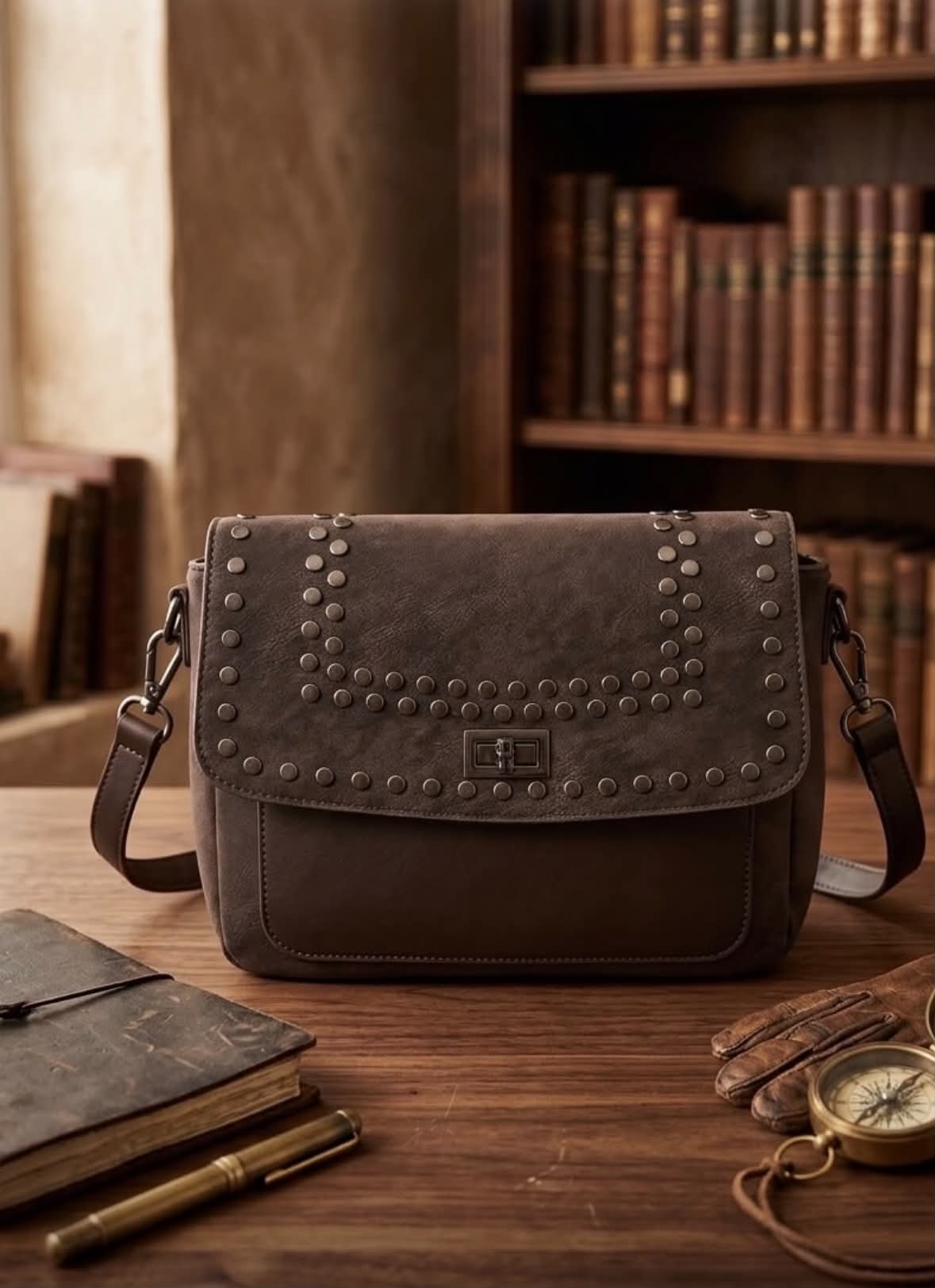 Xena Stud Bag Brown