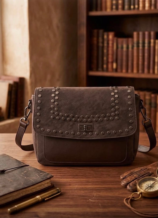 Xena Stud Bag Brown