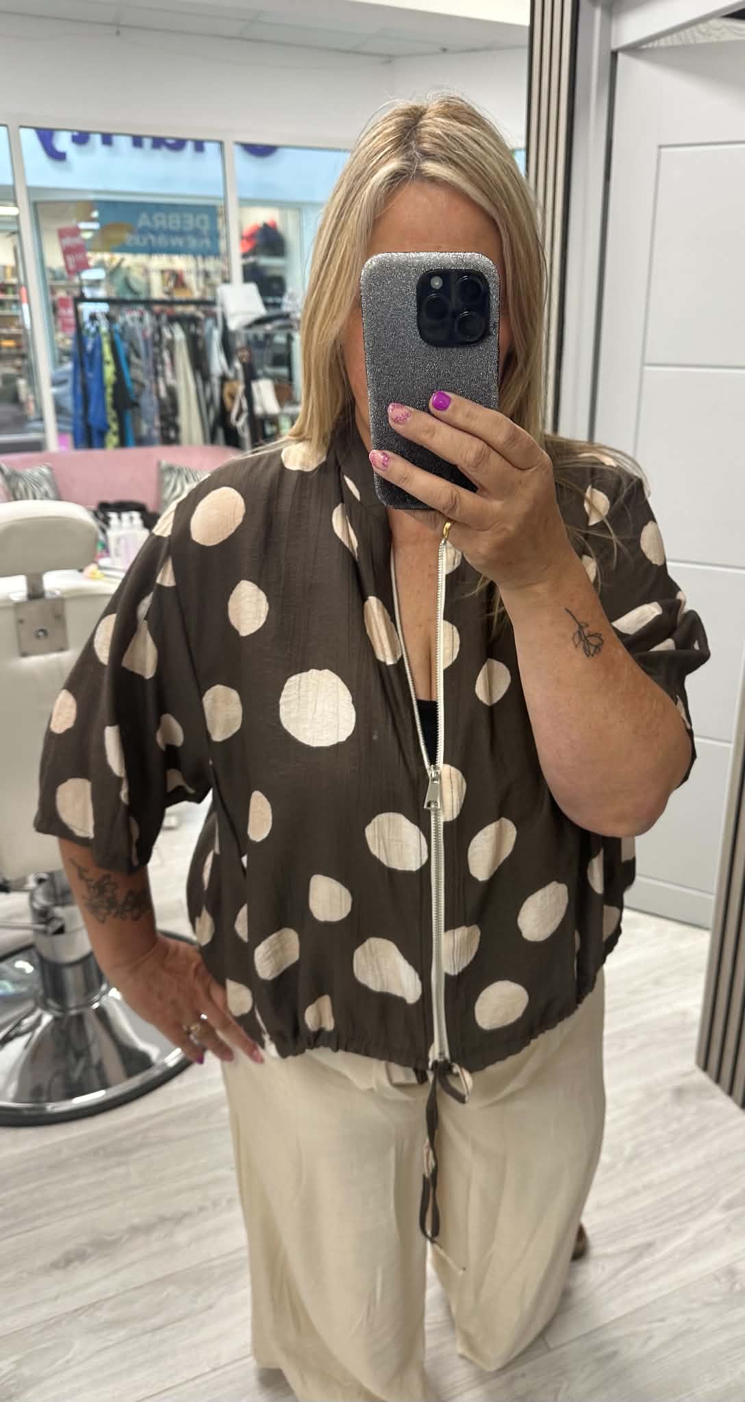 Lexi Spot Jacket Brown