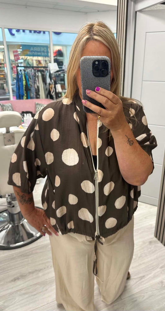 Lexi Spot Jacket Brown