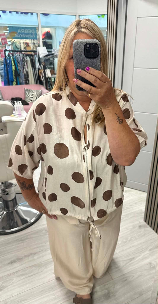 Lexi Spot Jacket Cream