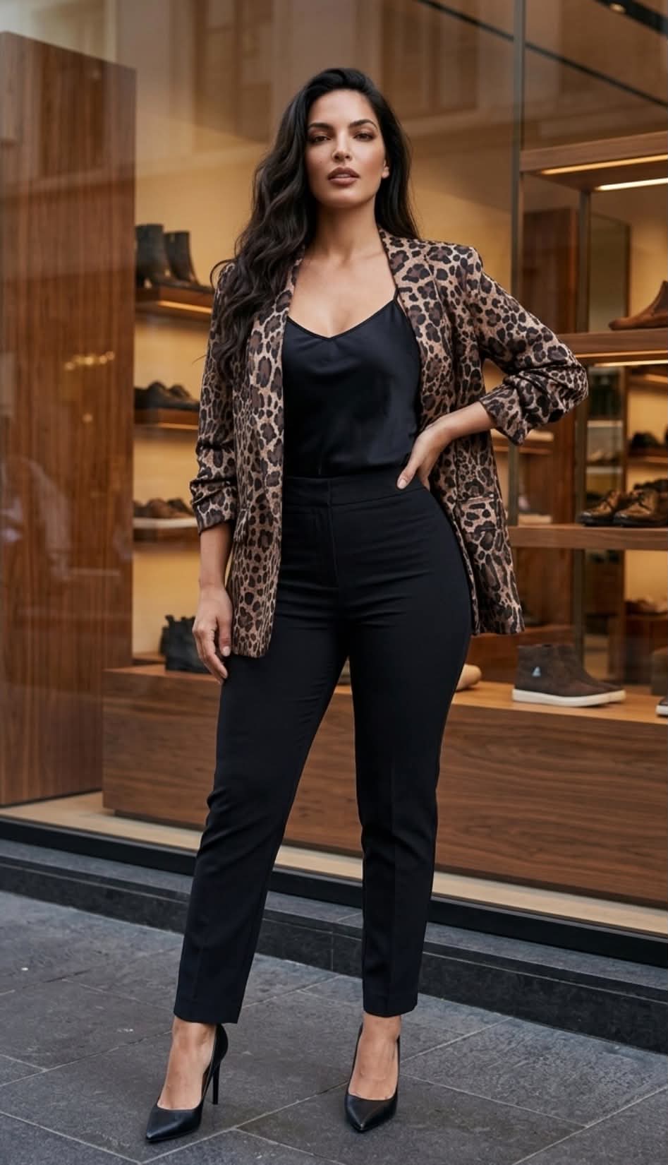 Fierce Print Ruched Sleeve Jacket